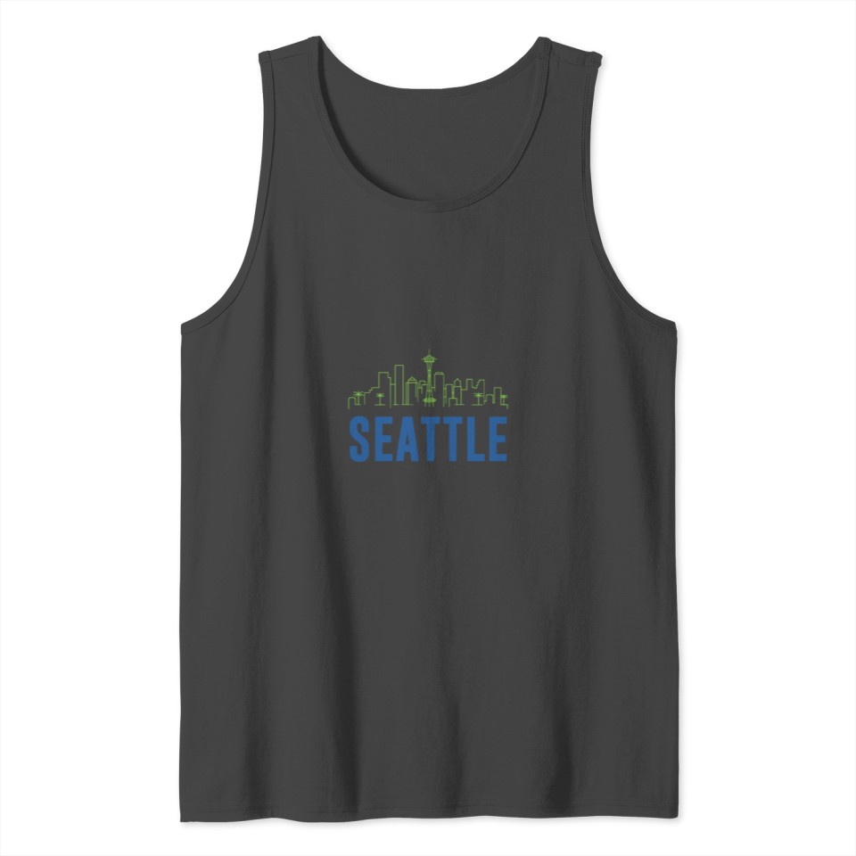 Seattle Skyline Men Women Long Sleeve T Shirt Tank Top