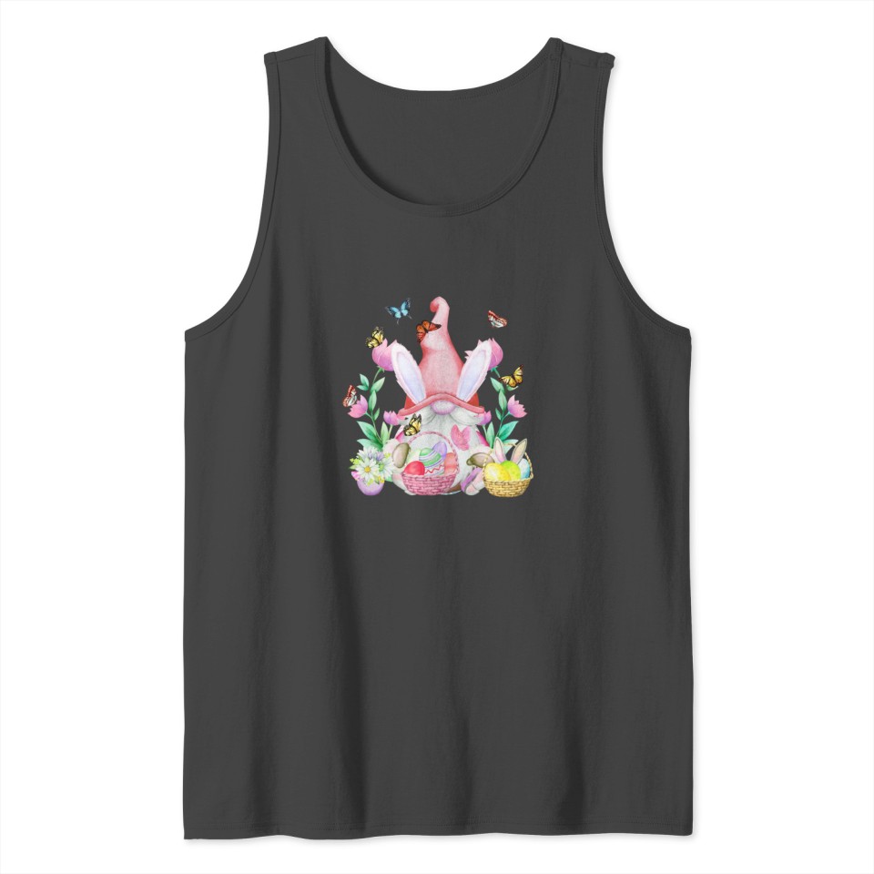 Easter Garden Gnomie Funny Gnome With Bunny Ears Tank Top