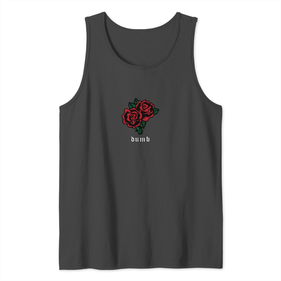Dumb Soft Grunge Aesthetic Red Rose Flower Gift Tank Top