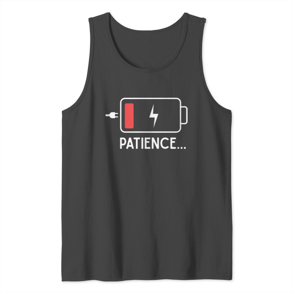 Funny Patience Mom and Dad Low Battery New Baby Tank Top