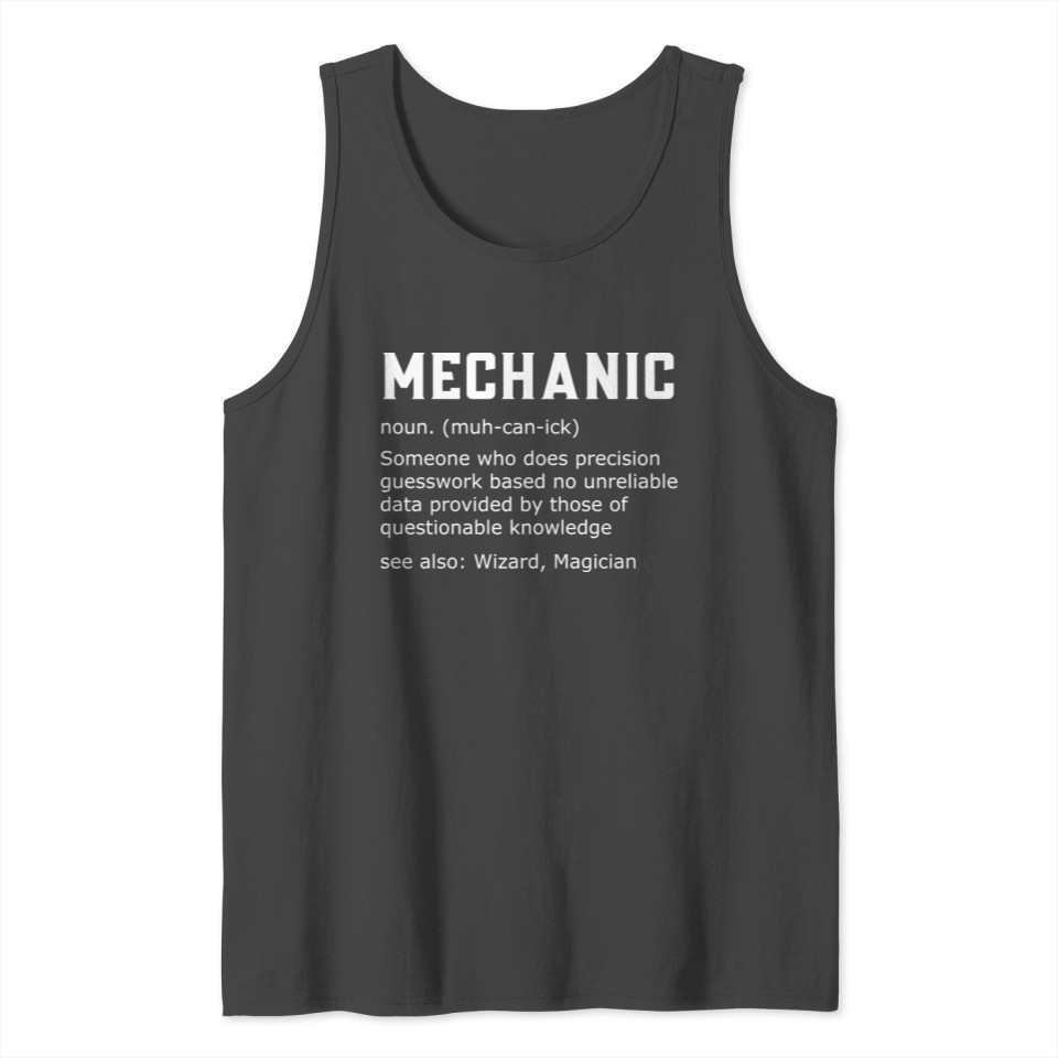 Mechanic Definition Funny Noun Meaning Vintage Tank Top