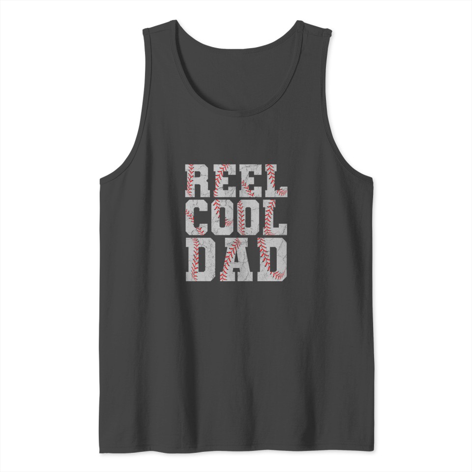 Reel Cool Dad Baseball Coach Vintage Tank Top