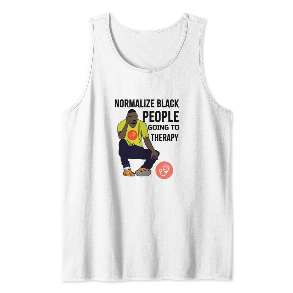 Normalize Black People Going to Therapy Design Tank Top