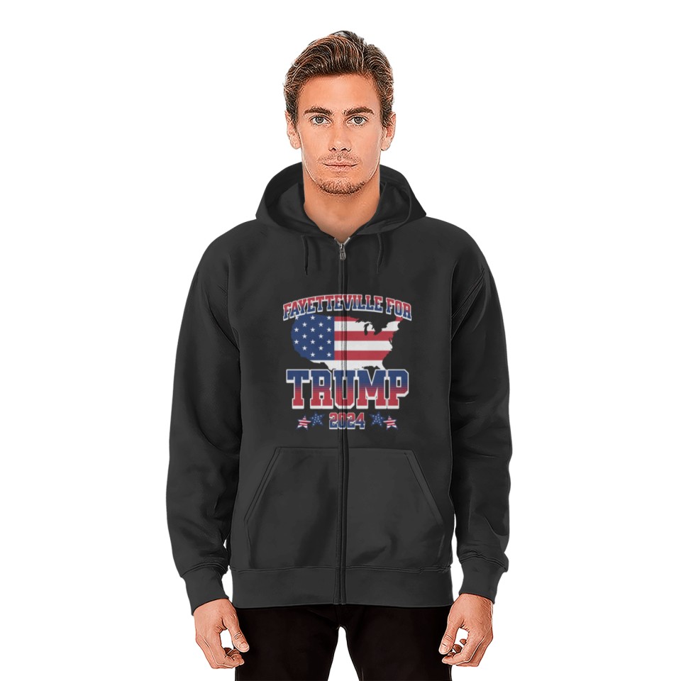 Fayetteville For Trump 2024 Election Vote For Trump 2024 Trends Gift Zip Hoodies