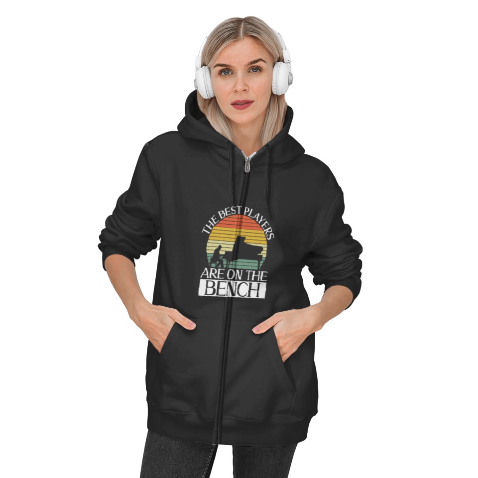 The Players Are On The Bench Pianist Zip Hoodies